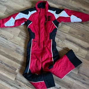 Spyder Ski Snowboarding Suit Snowsuit Boys Size 7 Red Black Zip Up